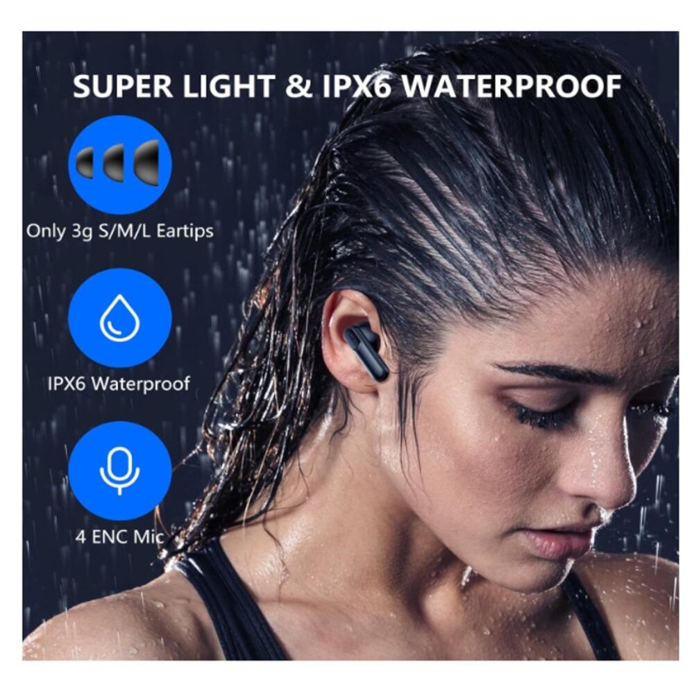 Bluetooth 5.4 Earbuds 42H LED4 ENCMics | IPX6 | Touch Control | (iOS/Android/PC) - Picture 6 of 7
